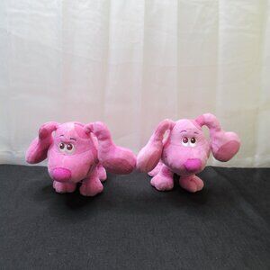 Nickelodeon Blue's Clues Magenta 7" Pink Dog Plush Stuffed Animals Toy Lot of 2